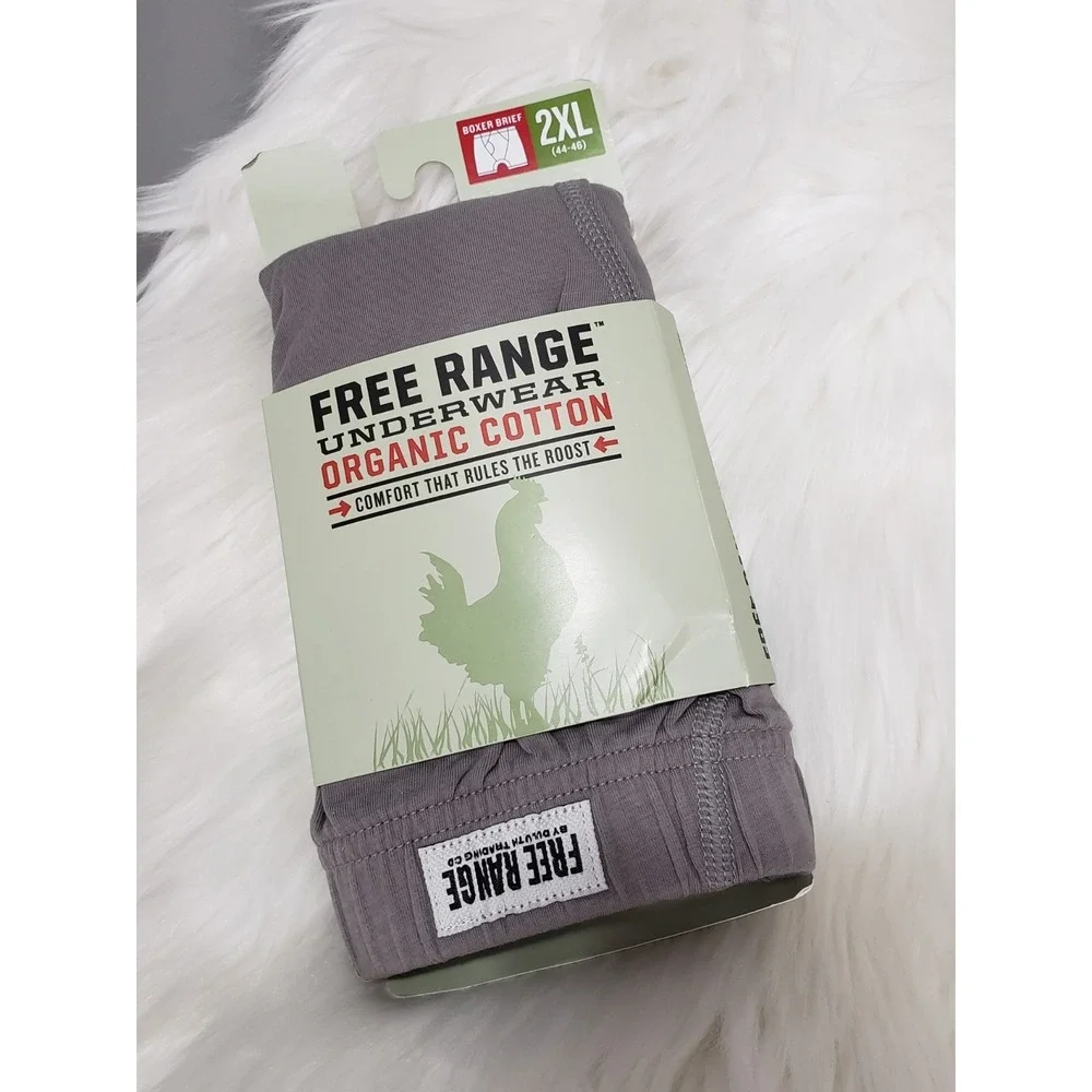 NEW BOXER BRIEFS Duluth Trading Free Range Cotton 2XL (44-46) Gray